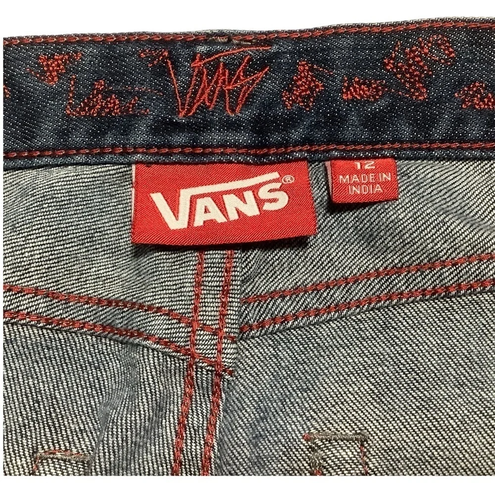 VANS 5 Pocket Straight Leg Dark‎ Wash Jeans - Size Youth 12